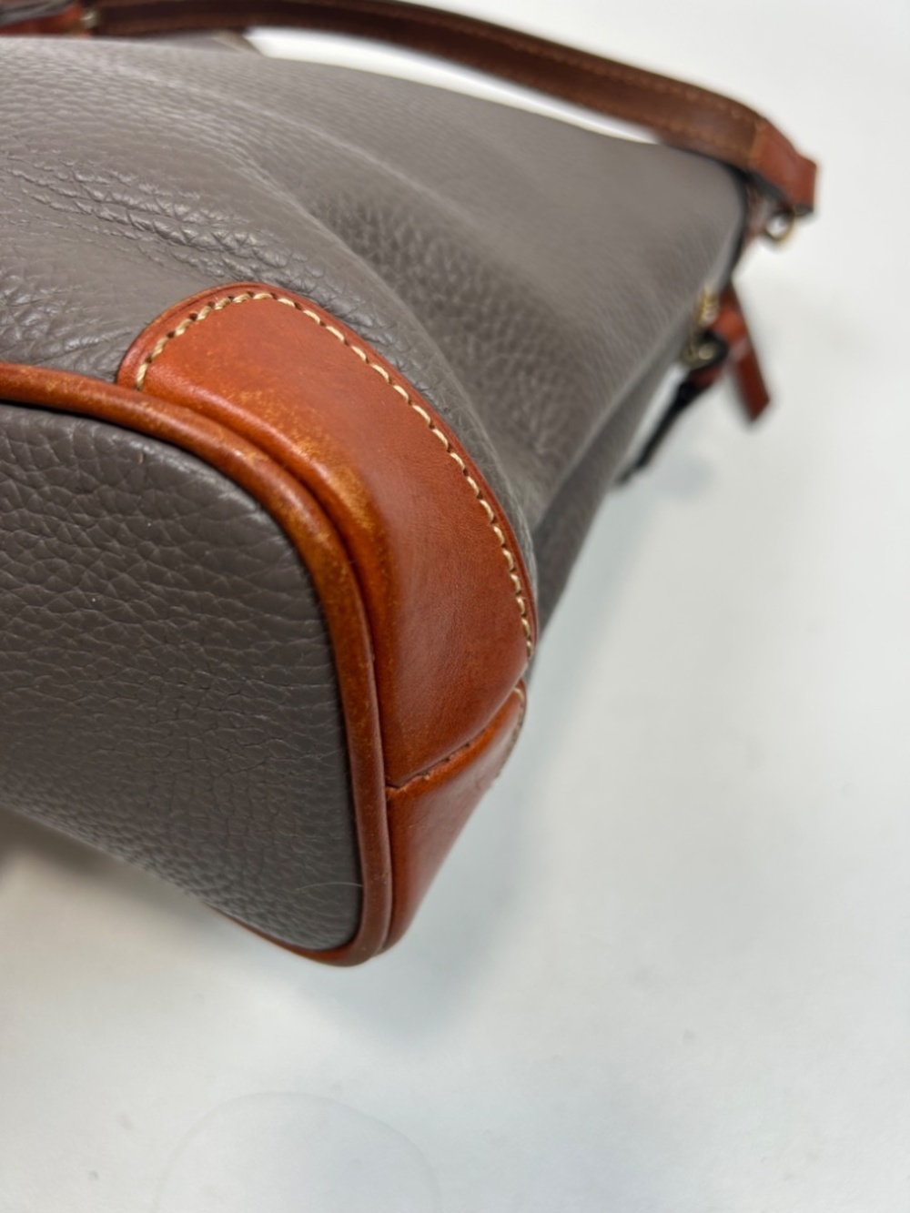 DOONEY & BOURKE Pebbled Grain Leather Crossbody Dark Grayish Taupe $268 - Picture 8 of 12